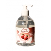 Лубрикант на водной снове Love Protection Strawberry с ароматом клубники - 300 мл. - Lola Games - купить с доставкой во Владикавказе