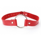 Красный кожаный кляп с кольцом - БДСМ Арсенал - купить с доставкой во Владикавказе