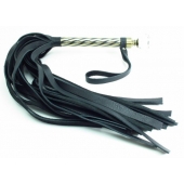 Плеть с широкими хлыстами и металлической ручкой - БДСМ Арсенал - купить с доставкой во Владикавказе