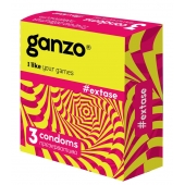 Презервативы анатомической формы с точечной и ребристой структурой Ganzo Extase - 3 шт. - Ganzo - купить с доставкой во Владикавказе