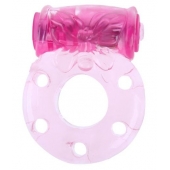Розовое эрекционное кольцо с бабочкой на вибропуле - Baile - во Владикавказе купить с доставкой