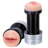 Двусторонний мастурбатор REALSTUFF 2 IN 1 HUMMER MOUTH   VAGINA - ротик и вагина - Dream Toys - во Владикавказе купить с доставкой