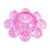 Розовое гелевое эрекционное кольцо-цветок - Toyfa Basic - во Владикавказе купить с доставкой