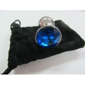 Анальное украшение BUTT PLUG  Small с синим кристаллом - 7 см. - Anal Jewelry Plug - купить с доставкой во Владикавказе