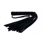 Черная замшевая плеть с красными точками на рукояти Red dot Princess - 43 см. - БДСМ Арсенал - купить с доставкой во Владикавказе