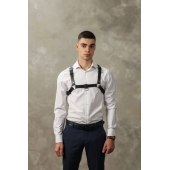 Черная мужская кожаная портупея №4 - БДСМ Арсенал - купить с доставкой во Владикавказе