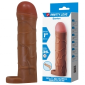 Коричневая насадка-удлинитель на пенис Bunion - 16,5 см. - Baile - во Владикавказе купить с доставкой
