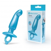 Голубая анальная пробка для массажа простаты Hither Silicone Prostate Plug - 14,3 см. - b-Vibe - во Владикавказе купить с доставкой