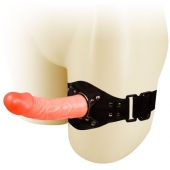 Телесный фаллос с креплением на ногу - 17 см. - Baile - купить с доставкой во Владикавказе