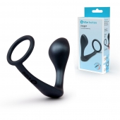 Черное эрекционное кольцо со стимулятором простаты Ringer Cock Ring   Plug - b-Vibe - во Владикавказе купить с доставкой