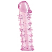 Розовая насадка на пенис с шипами - 12,5 см. - A-toys - во Владикавказе купить с доставкой