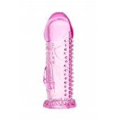 Розовая насадка на пенис с шипиками и коготком - 13,5 см. - A-toys - во Владикавказе купить с доставкой
