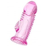 Розовая насадка на пенис с шипиками и коготком - 13,5 см. - A-toys - во Владикавказе купить с доставкой