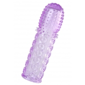 Фиолетовая рельефная насадка на пенис - 13,5 см. - A-toys - во Владикавказе купить с доставкой