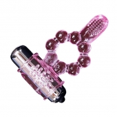 Розовое эрекционное кольцо с вибростимуляцией клитора Baile - Baile - во Владикавказе купить с доставкой