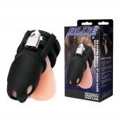 Черная клетка для пениса Silicone Small 2 in Cock Cage With Ball Divider - BlueLine - купить с доставкой во Владикавказе