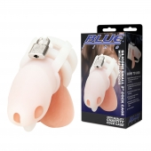 Белая клетка для пениса Silicone Small 2 in Cock Cage With Ball Divider - BlueLine - купить с доставкой во Владикавказе