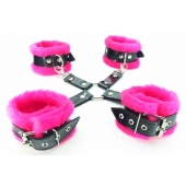 Набор фиксаторов краб с розовым мехом BDSM Light - БДСМ Арсенал - купить с доставкой во Владикавказе