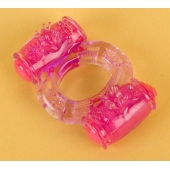 Фиолетовое виброкольцо с двумя вибропульками - Toyfa Basic - во Владикавказе купить с доставкой