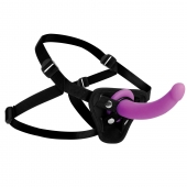 Лиловый поясной страпон Navigator Silicone G-Spot Dildo with Harness - 17,8 см. - XR Brands - купить с доставкой во Владикавказе