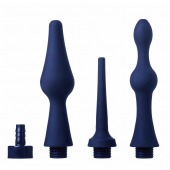 Набор из 3 универсальных насадок для анального душа Universal 3 Piece Silicone Enema Attachment Set - XR Brands - купить с доставкой во Владикавказе
