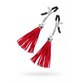 Зажимы на соски «Прищепки» с красными кисточками из замши - Pecado - купить с доставкой во Владикавказе