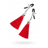 Зажимы на соски «Прищепки» с красными кисточками из шелка - Pecado - купить с доставкой во Владикавказе