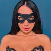 Черная двухслойная открытая кожаная маска заострённой формы - Crazy Handmade - купить с доставкой во Владикавказе