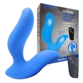 Синий вибромассажер простаты 3,5’’ Remote Control Curve P-spot Massager - 12 см. - Erokay - во Владикавказе купить с доставкой