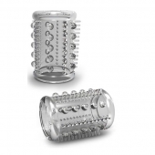 Прозрачная насадка с шипами и шишечками STAY HARD COCK SLEEVE 03 CLEAR - Blush Novelties - во Владикавказе купить с доставкой