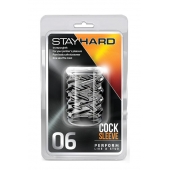 Прозрачная насадка с объёмными чёрточками STAY HARD COCK SLEEVE 06 CLEAR - Blush Novelties - во Владикавказе купить с доставкой