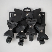 Набор фиксаций с бантиками из черной натуральной кожи - Crazy Handmade - купить с доставкой во Владикавказе