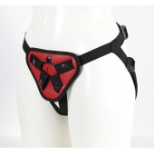 Красный пояс с двумя типами фиксации насадок - LOVETOY (А-Полимер) - купить с доставкой во Владикавказе