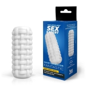 Белый стимулятор с наружным рельефом в виде рогожки - Sex Expert - во Владикавказе купить с доставкой