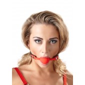 Силиконовый кляп-шар на чёрных ремешках Red Gag silicone - Orion - купить с доставкой во Владикавказе