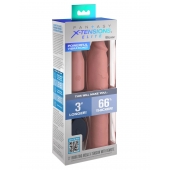 Телесная вибронасадка на член 3  Vibrating Mega X-tension with Remote - 22,9 см. - Pipedream - во Владикавказе купить с доставкой