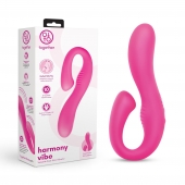 Розовый вибромассажер с клиторальным отростком Harmony Vibe - 16,8 см. - Together Toy