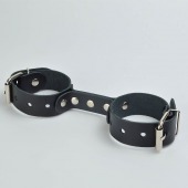 Черные кожаные наручники-фиксатор - Sitabella - купить с доставкой во Владикавказе