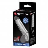 Прозрачная насадка на пенис с ребрышками и подхватом мошонки - Baile - во Владикавказе купить с доставкой