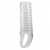 Прозрачная насадка на пенис с ребрышками и подхватом мошонки - Baile - во Владикавказе купить с доставкой