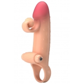 Телесная вибронасадка на пенис с подхватом мошонки - 20 см. - Baile - во Владикавказе купить с доставкой