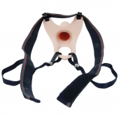 Телесный полый страпон на ремешках - 16,5 см. - Boys of Toys - купить с доставкой во Владикавказе