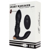 Черный L-образный вибромассажер простаты с пультом ДУ - Boys of Toys - во Владикавказе купить с доставкой