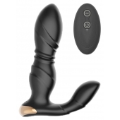 Черный L-образный вибромассажер простаты с пультом ДУ - Boys of Toys - во Владикавказе купить с доставкой