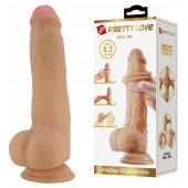 Телесный фаллоимитатор с подвижной кожей Draco - 23,3 см. - Baile