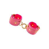 Розовые двуслойные кожаные оковы - Pecado - купить с доставкой во Владикавказе