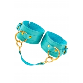 Голубые однослойные кожаные оковы - Pecado - купить с доставкой во Владикавказе