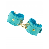 Голубые двуслойные кожаные наручники-браслеты - Pecado - купить с доставкой во Владикавказе