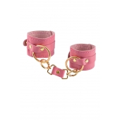 Розовые однослойные кожаные наручники - Pecado - купить с доставкой во Владикавказе