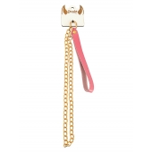 Розовый кожаный поводок с карабином для ошейника - 80 см. - Pecado - купить с доставкой во Владикавказе